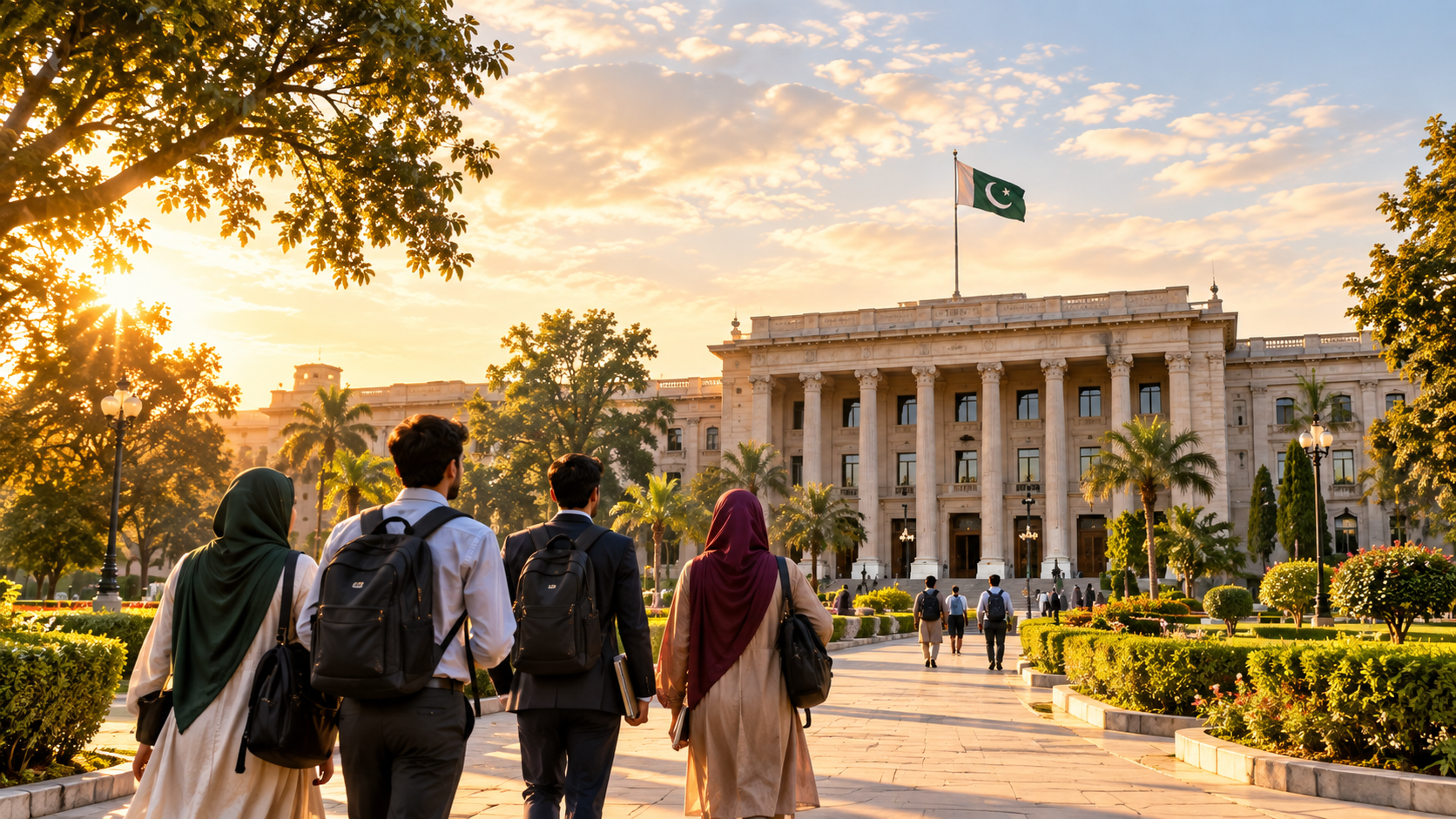 Pakistan flag outside a public-sector building